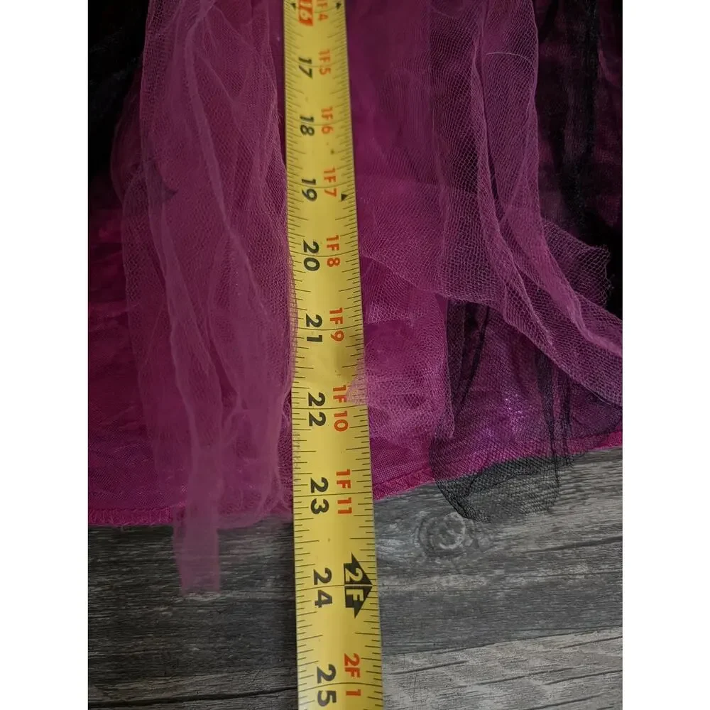 Pirate Skulls Pink Black Tulle Tutu Skirt Dance Halloween Costume Girls Sz 10